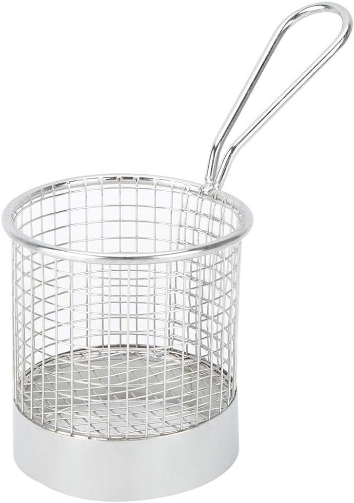 Stainless Steel Round French Fry Basket Holder Snack Holder