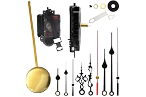 BE-TOOL Quartz Pendulum Clock Movement Replacement Kit, 12888 Mechanism with 23mm Shaft, 3 Sets of Hands & 1 Pendulum, Silent