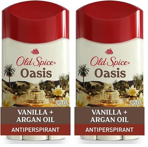 Old Spice Antiperspirant & Deodorant for Men, Oasis Scent with Vanilla Notes, 2.6 oz (Pack of 2)