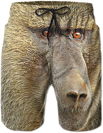 Mens Baboon Animal Face Sports Beach Board Shorts Swimwear Trunks Quick Dry Pants