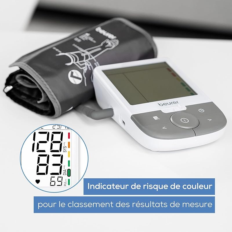 BM 53 Tensiomètre pour bras, fabriqué en Europe, cliniquement validé, détection fibrillation auriculaire, indicateur de risque, bras 22-42 cm, transfert de données vers Apple Health