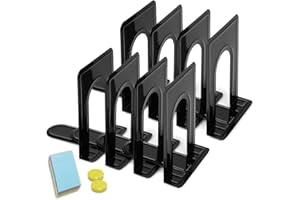 Qualsen Book Ends for Shelves Bookends Heavy Duty Metal Bookends Book Organizer Anti Slip Bookend Book Holders Stand 6.7 x 4.