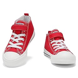 Fefoe Kids Red Shoes for Boys Running Canvas