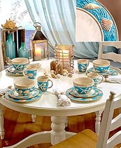 Amazon.com | Dinnerware Seashell Ocean Beach Coastal ...