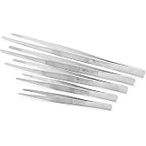 Cynamed Set of 5 Thumb Tweezer Multipurpose Forceps 5-12in. Blunt Serrated Tips Stainless Steel