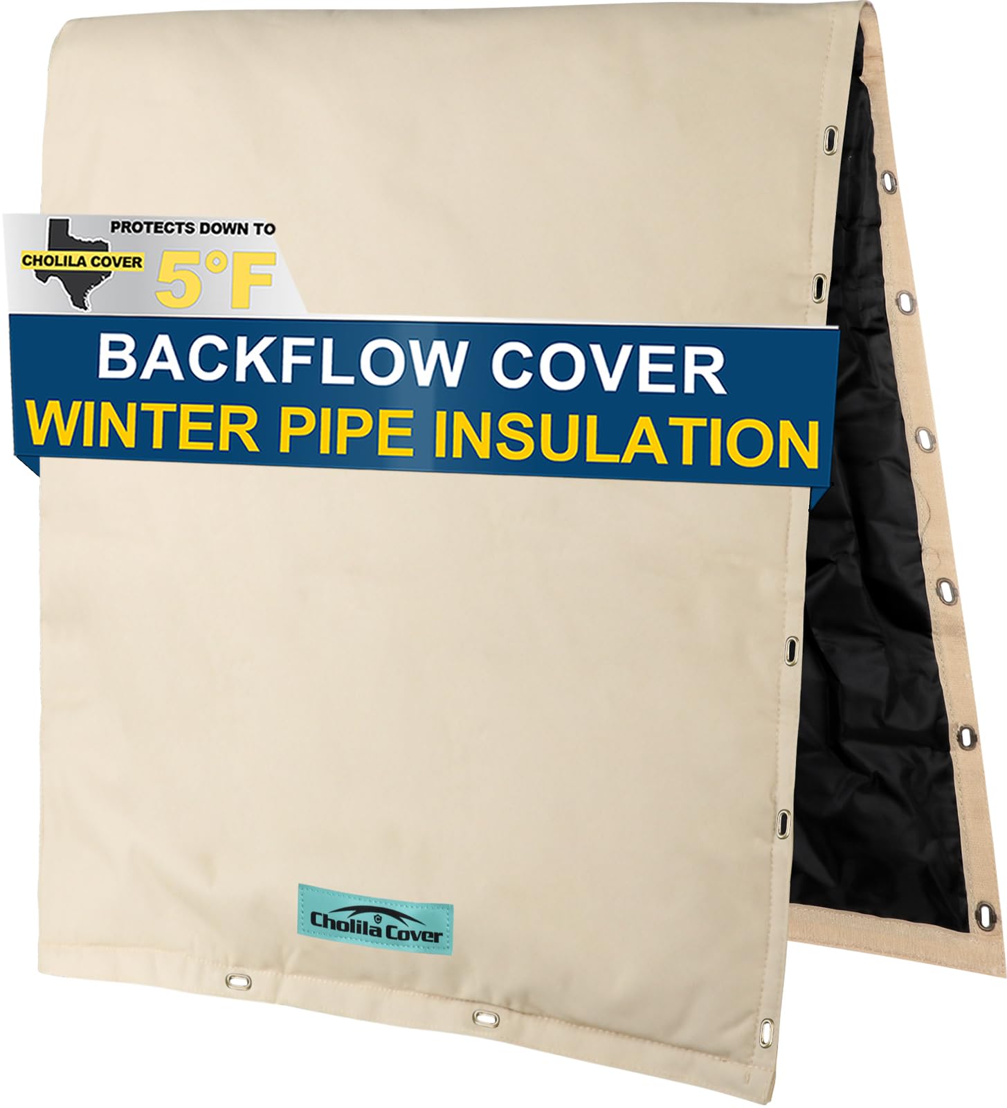 Photo 1 of Cholila Cover Backflow Preventer Cover Insulated (5°F) - 16" W x 20" H Sprinkler Covers for Outside for 2-Way Opening Pipes - Backflow Insulation Cover with Thicker 7 Layers Fabric - Backflow Cover
