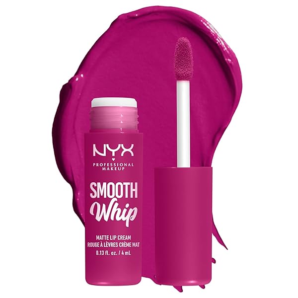 NYX PROFESSIONAL MAKEUP SMOOTH WHIP MATTE LIP CREAM, LONG LASTING, MOISTURIZING, VEGAN LIQUID LIPSTICK – BDAY FROSTING (VIOLET RED)
