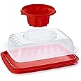 Tupperware Rectangular Jumbo Jel Ring Party Multilayer Dessert and Dip Mold 10.5 cup/2.5 L in Red