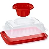 Tupperware Rectangular Jumbo Jel Ring Party Multilayer Dessert and Dip Mold 10.5 cup/2.5 L in Red