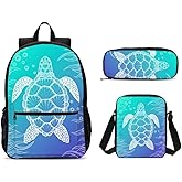 Dujiea Backpack for Boys Girls Kids Children School Book Bag with Shouder Bag Pencil Case 3 Piece Set