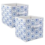 DII Foldable Fabric Storage Containers for Nurseries, Offices, Closets, Home Décor, Cube Organizers &amp; Everyday Storage Needs, (Large - 11 x 11 x 11") Starburst Blueberry - Set of 2 (Misc.)