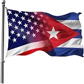 America And Cuba Cuban Flag 3x5 Ft Double Sided Vivid Color, Indoor/Outdoor Yard Garden Lawn Holiday Decoration Banner Sign