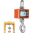 Hanging Scale, Geevorks Digital Crane Scale 1000KG (2204lbs), Industrial Heavy Duty Crane Scale LCD Backlight with Unit Change/Data Hold/Tare/Zero for Construction Site Travel Market Fishing, Orange