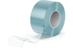HOLYMUSS 1PCS Plastic Strip Door Curtain, 164' Length X 8" Width X 0.08" Thickness, Standard Clear PVC Curtain Strip with 56% Overlap for Supermarket, Freezer, Cooler, Warehouse