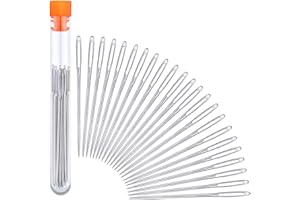 Large Eye Sewing Needles, 2.05 inch Sewing Sharp Needles for Hand Sew, Leather Embroidery Thread Needle for Crafts, Repair with a 3.3-inch Plastic Bottle(23 PCS)