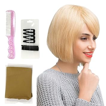 Amazon Com Cuticate 14inch Women Bob Wigs Blonde Short Hair