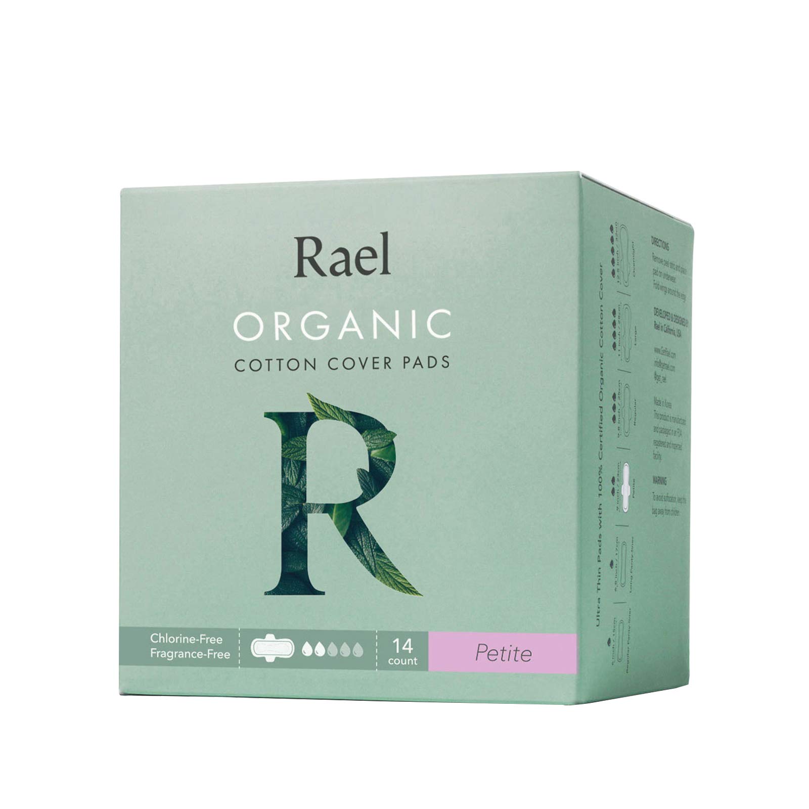 Rael, Organic Cotton Cover Pads, Petite, 14 Pads