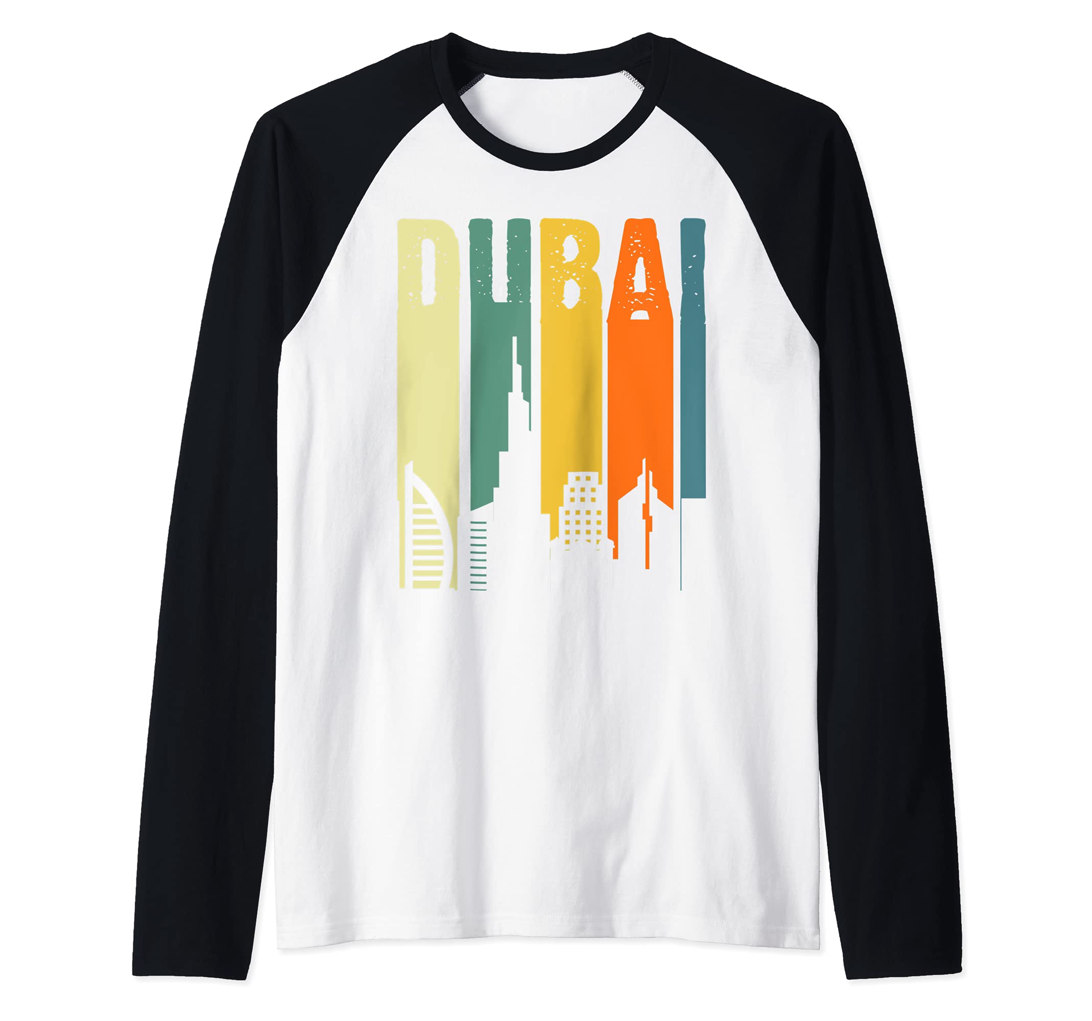 Retro Dubai Raglan Baseball Tee