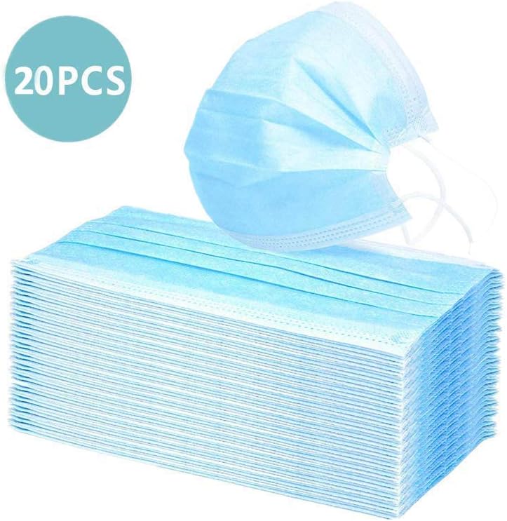Tacohan 20PCS Surgical Masks 3-ply Medical Hygienic Face Mask, Disposable Mask - Applicable for Adults and Children for prophylaxis viral infections and droplet infections