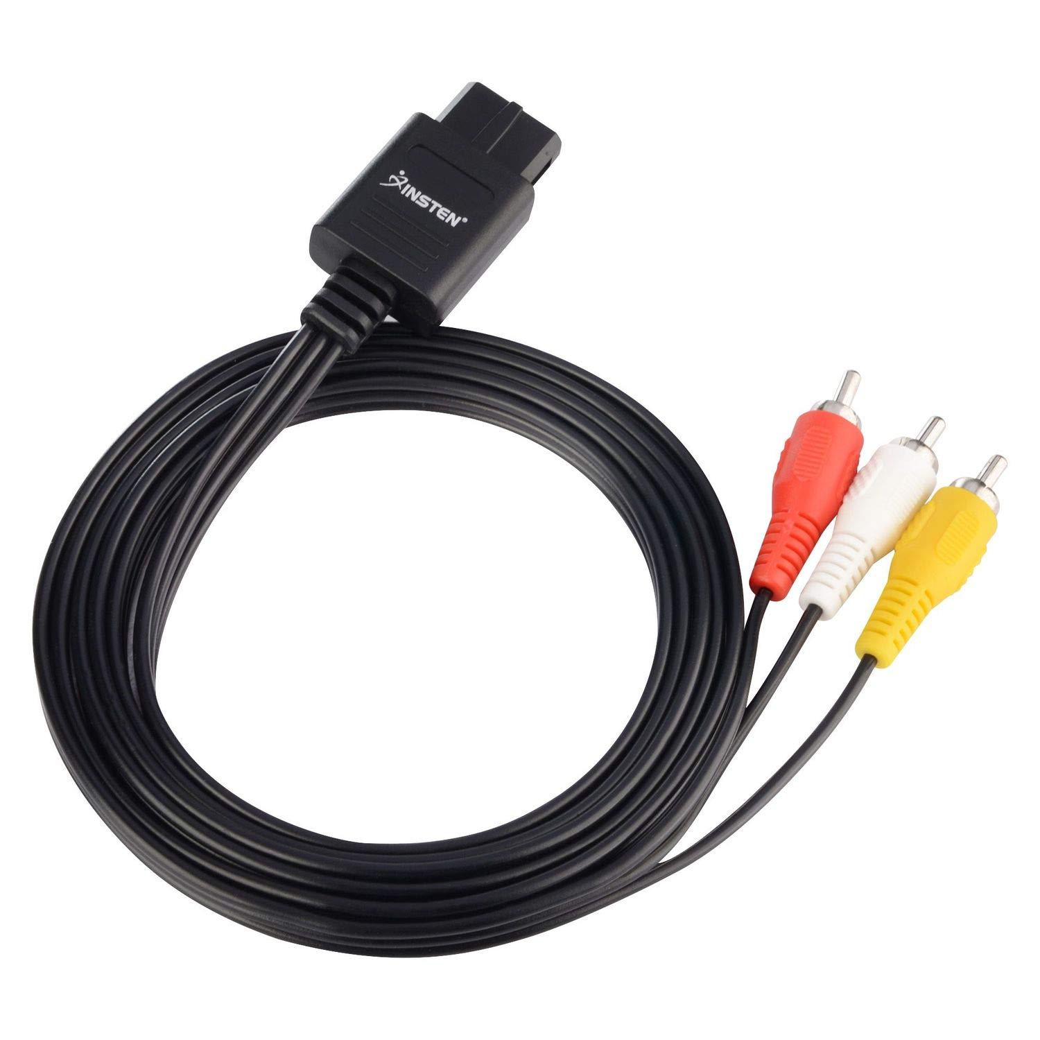 Insten AV Composite Cable compatible with Nintendo 64 N64 / GameCube GC / Super Nintendo SNES, Black: Video Games