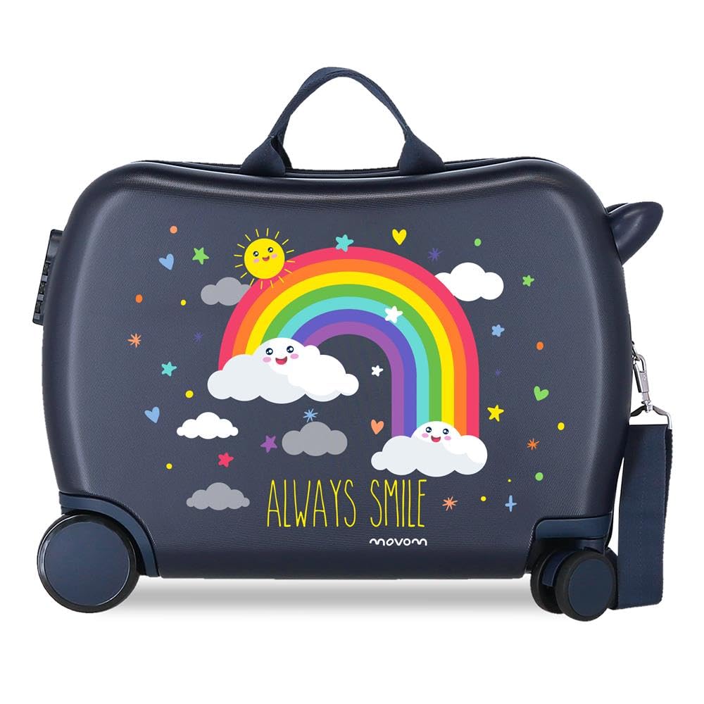 Enso Arcoiris Always Smile Blue Kids Rolling Suitcase 50 x 39 x 20 cm Rigid ABS Combination Lock 38 Litre 2.1 kg 4 Wheels Hand Luggage