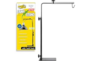 ReptiKing Reptile Lamp Stand, Adjustable Heat Lamp Fixture Stand, Terrarium Stand for Holding Reptile Light Fixture and Heating Bulbs for Max. Terrarium Height: 13.5 inches