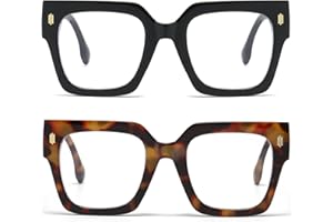 Breaksun Fashion Oversized Blue Light Blocking Glasses for Women Men Trendy Big Square Frame Computer Eyeglasses