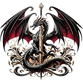 2PC Dragon &amp; Sword Vinyl Decals 5.12"x4.72" Waterproof, Self-Adhesive Stickers for Cars, Laptops, Trucks, Motorcycles - Scratch Cover &amp; Door Accent |BZ83