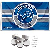 Detroit Lions Patch Button Banner and Tapestry Wall Tack Pads