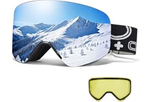 MXJ GEAR Ski Goggles,OTG Snowboard Goggles Magnetic Interchangeable Lens,UV Protection Anti-fog,YH879B Snow Goggles for Men Women