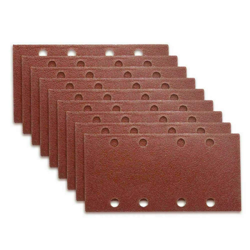 10Pcs Abrasive Paper Sheets Punched Sanding Sheets 93 x 190mm Hook and Loop Sandpaper Pads 240 Grit