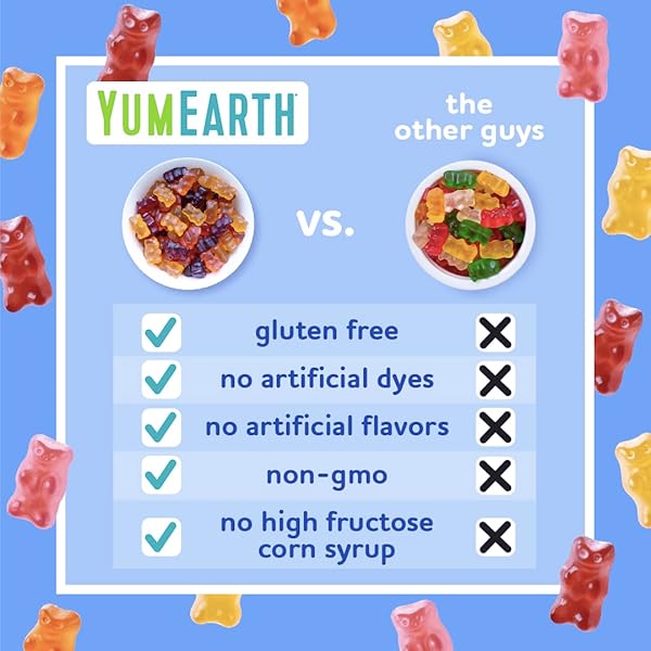 YUMEARTH ORGANIC FRUIT FLAVORED GUMMY BEARS, 10- .7OZ. SNACK PACKS, ALLERGY FRIENDLY, GLUTEN FREE, NON-GMO, DYE FREE
