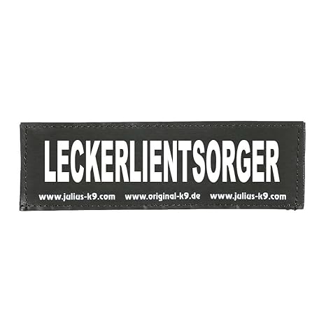 Julius-K9 162LR-K-38610 Klettaufschrift, LECKERLIENTSORGER, klein, schwarz