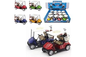 LIBERTY IMPORTS Box of 12 Mini Golf Carts Replicas, 4" Diecast Alloy Metal Pullback Action 1:32 Scale Model Toy Golfcart Vehicle for Table Golf Decor Golf Party Decorations