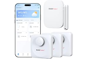 BALDRTHERM WiFi Water Leak Detector, Hub & Water Leak Sensor 3 Pack, Wireless Siren Alarm & Email & APP Push Notification, Floating Remote Water Leakage Sensors for Basement, Kitchen, Sink, Bathroom, Laundry