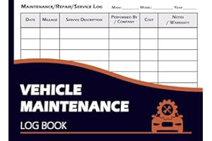 Car Maintenance Log Book: For Tracking All Essential Vehicle Maintenance, Service, and Repair Procedures.