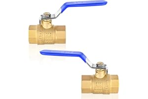 HeSun 2-Pack 3/4 Inch FIP Threaded Ball Valve, Brass Full Port Shut-off Valve,3/4" Female NPT x 3/4" Female NPT, 600 WOG (Water, Oil and Gas),Blue