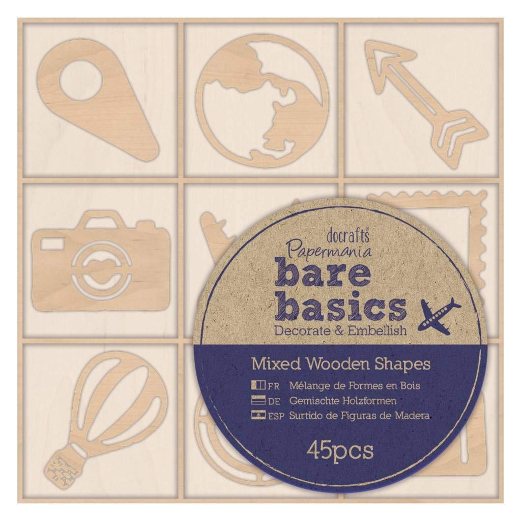 Bare Basics Wooden Shapes, Natural, One Size