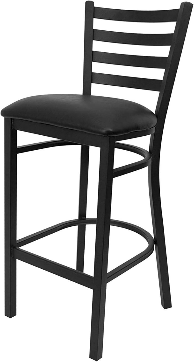 Best Ladder Back Restaurant Bar Stool In Black