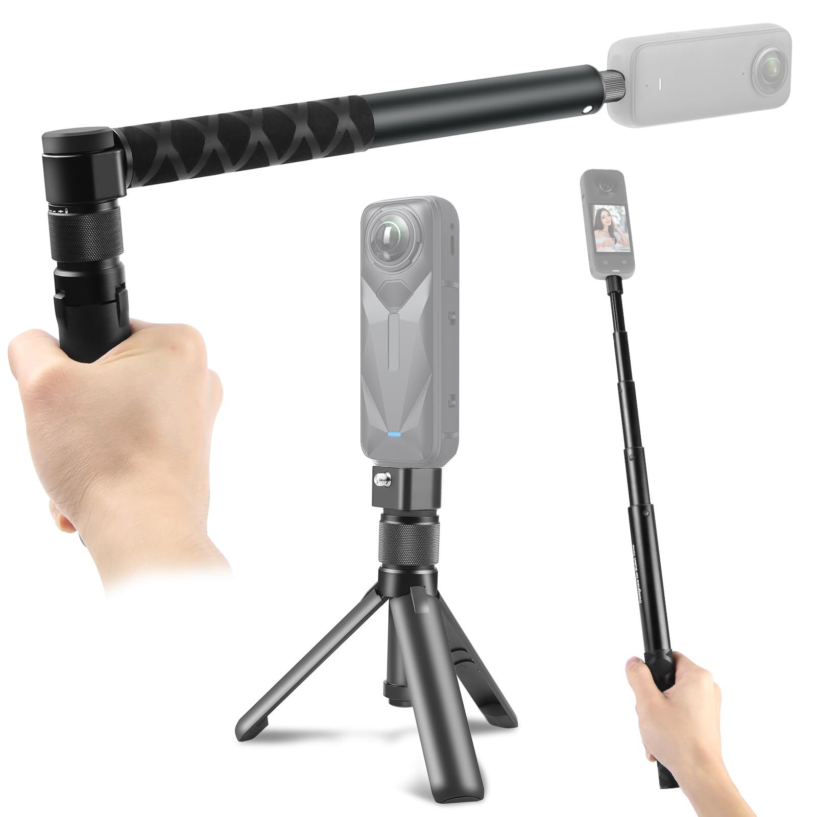 Action Camera Tripod Invisible Selfie Stick Bullet Time Kit for DJI Osmo 360/insta 360, Photograhy Shooting Accesories for Insta360 X4 Air X3 One RS X5 4 and More