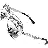CGID GA61 Premium Al-Mg Alloy Pilot Polarized Sunglasses UV400, Full Mirrored Spring Hinges Sun Glasses for Men Women Shades