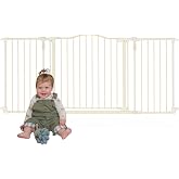 Toddleroo by North States - Deluxe D&eacute;cor Safety Gate: Hardware Mounted Extra Wide Metal Baby Gate - Adjustable Child Gate - 38.3 to 72 Inches Wide - 30 Inches Tall - Warm White