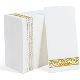 Goldclean 100 Pack Disposable Bathroom Napkins, 12" x 17" Linen-Feel Soft and Absorbent Paper Guest Towels, Dinner Napkins Hand Towels for Kitchen, Parties,Weddings,Event