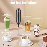 KOOSREEL Milk Frother Handheld Battery Powered Milk Frother Whisk Black view 6