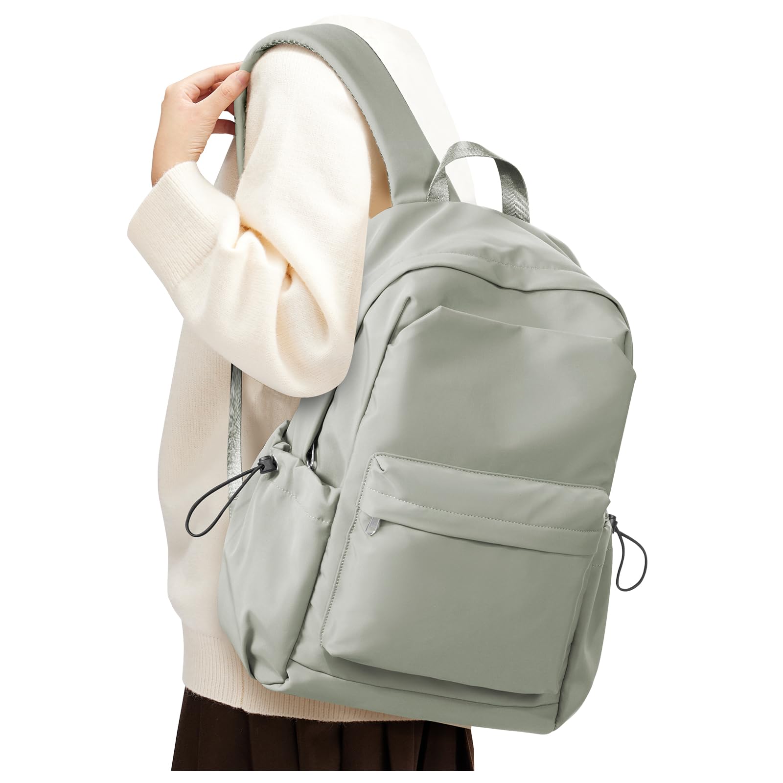 Photo 1 of Small Green School Backpack Women, Unisex Lightweight Backpack School Bag Water-resistant Casual Rucksack fits 14 inch Laptop for Boys Girls Men and Women Bookbag College Daypack for Teenage