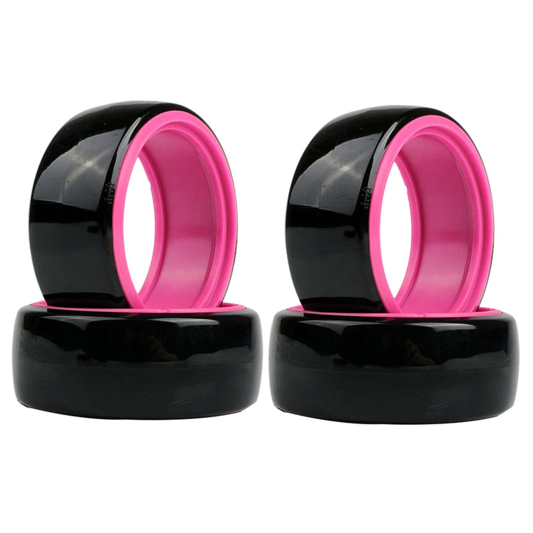 KEEDA 1/10 RC Drift Car Tires Hard Plastic Tyre for 1/10 Tamiya HSP HPI Kyosho Racing Drifting Model Car (Smooth Purple)