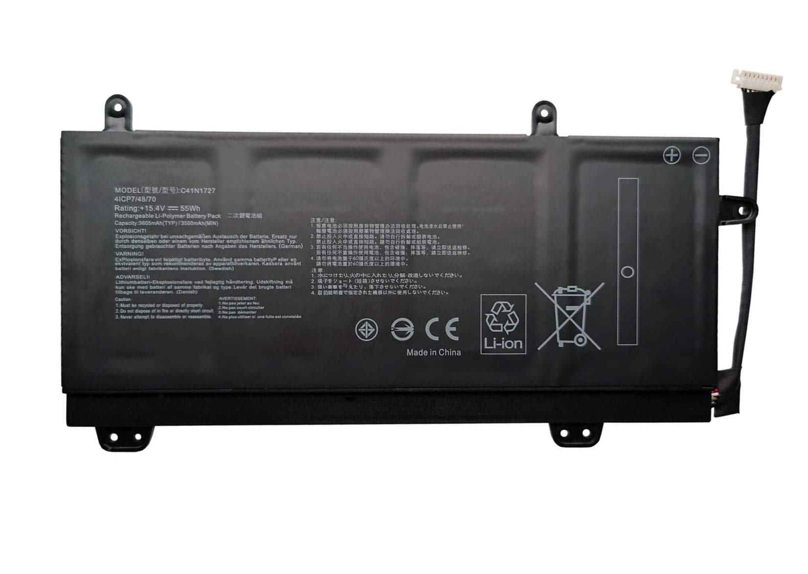 ASKC C41N1727 Laptop Battery for Asus Zephyrus GM501 GM501G GM501GM GM501GS ROG GU501 GU501GM Series Notebook 0B200-02900000 15.4V 55Wh