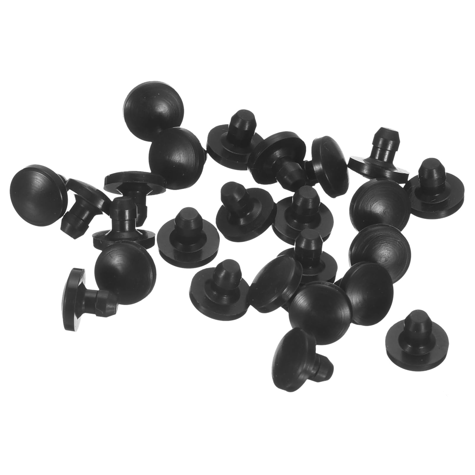 Photo 1 of uxcell 25Pcs Silicone Plugs, Rubber Round Snap in Locking Hole Plugs for 2.5-3mm Hole, Hole Stoppers Waterproof Hole Plug for Metal Tube, Furniture End Caps Inserts, Black