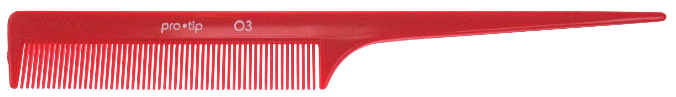 Pro Tip Hairdressing Rat Tail Comb PTC03 202mm - RED