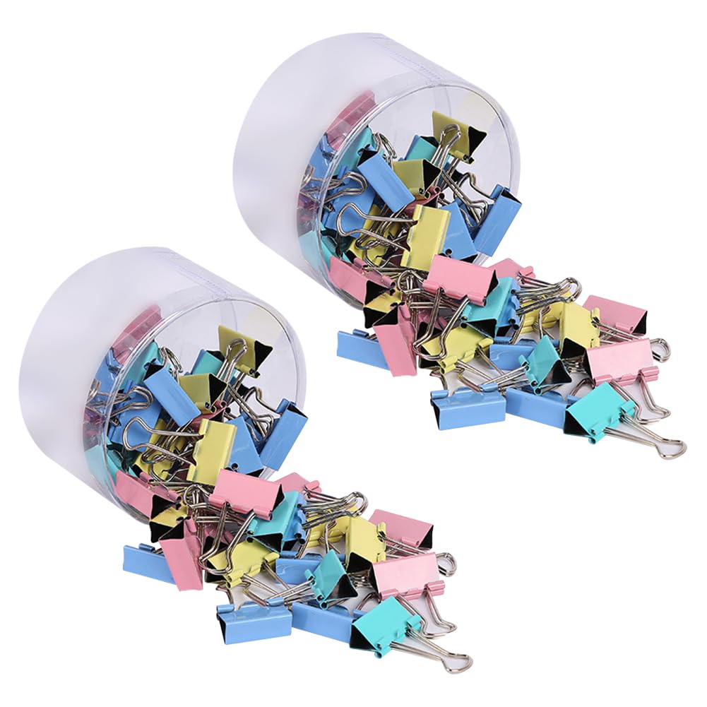HugeDE 120 Pcs 15mm Colorful Paper Clips Mini Binder Clamps Small Size Paper Clamps Cute Colored Binder Clips for Office Supplies